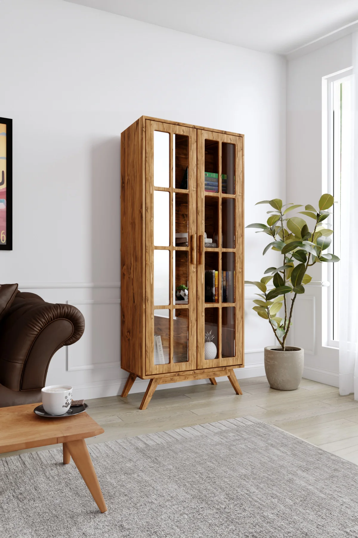 3000 - Piyan Kitaplık – %100 Gerçek Ağaç, Uzun Ömürlü Kullanım, Kişiye Özel Üretim varyasyon görseli