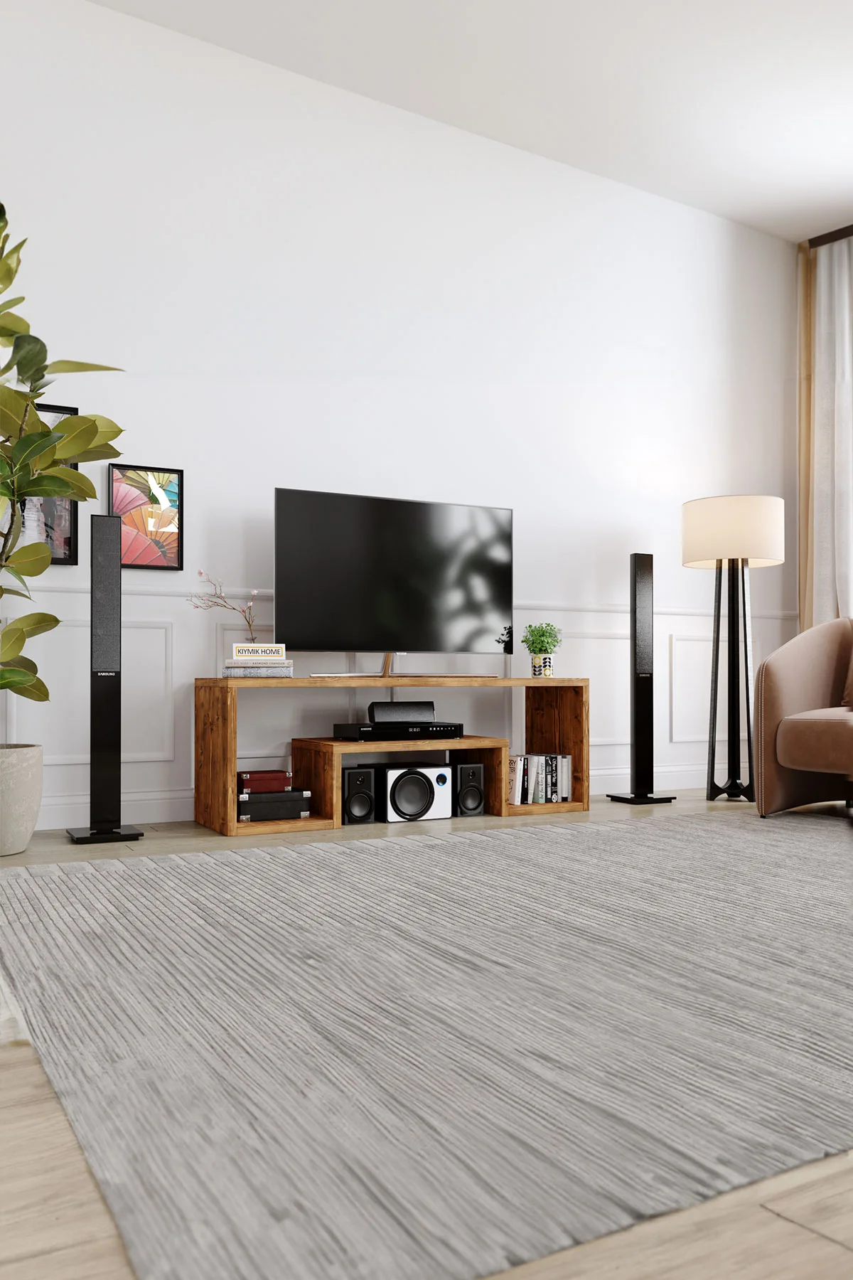 Begonvil Tv Ünitesi – %100 Gerçek Ağaç, Uzun Ömürlü Kullanım, Kişiye Özel Üretim varyasyon görseli