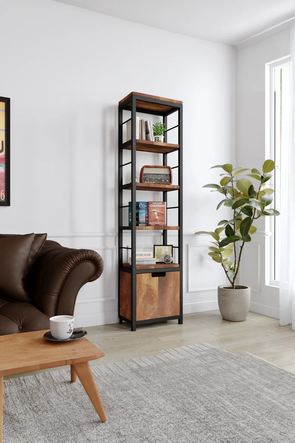 3021 Kitaplık – %100 Gerçek Ağaç, Uzun Ömürlü Kullanım, Kişiye Özel Üretim varyasyon görseli