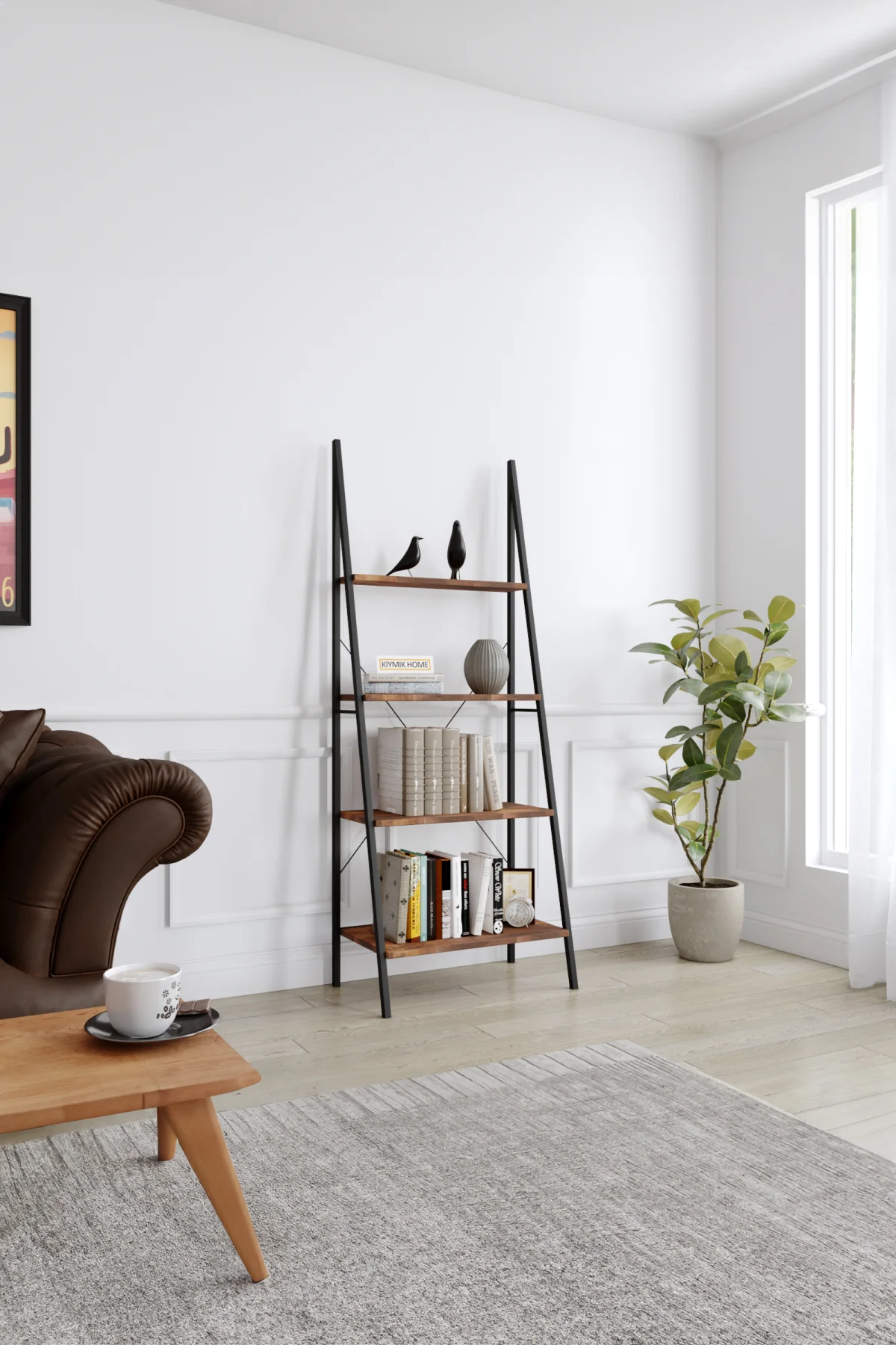 3004 Kitaplık – %100 Gerçek Ağaç, Uzun Ömürlü Kullanım, Kişiye Özel Üretim varyasyon görseli