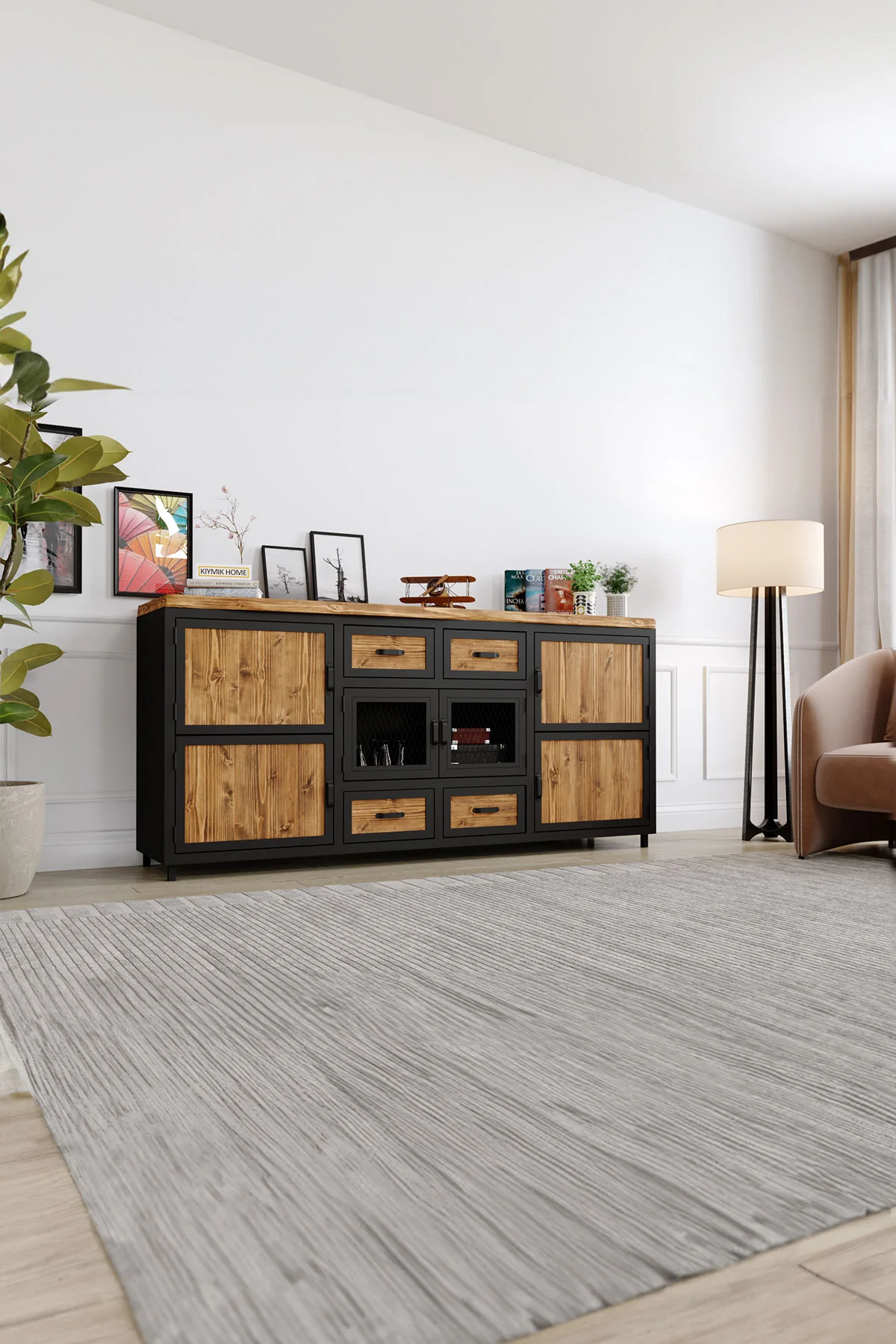 Lotus Konsol – %100 Gerçek Ağaç, Uzun Ömürlü Kullanım, Kişiye Özel Üretim varyasyon görseli