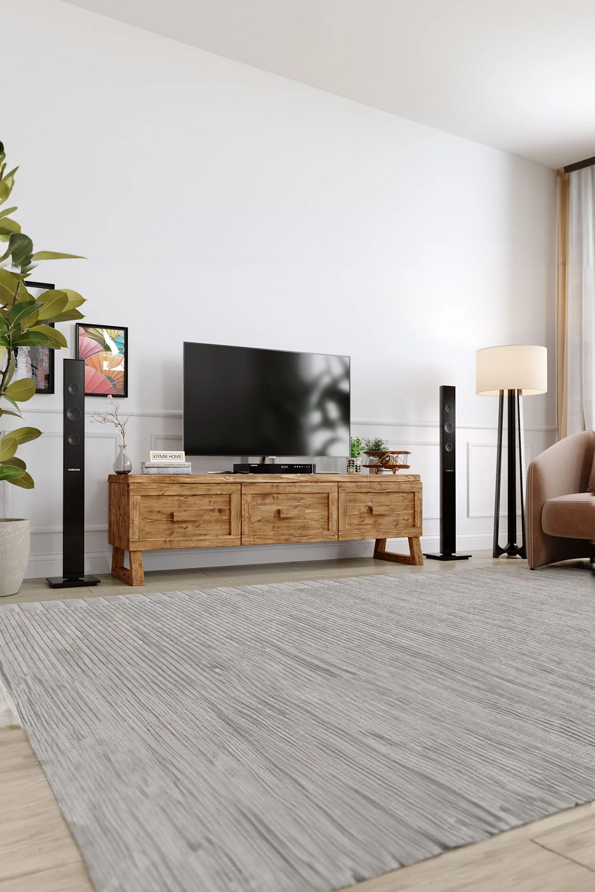 Zakkum Tv Ünitesi – %100 Gerçek Ağaç, Uzun Ömürlü Kullanım, Kişiye Özel Üretim varyasyon görseli