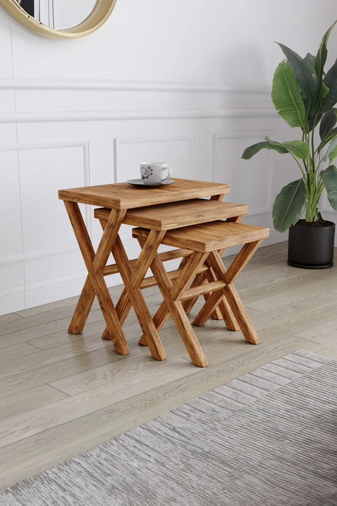 4013 Zigon Sehpa – %100 Gerçek Ağaç, Uzun Ömürlü Kullanım, Kişiye Özel Üretim varyasyon görseli