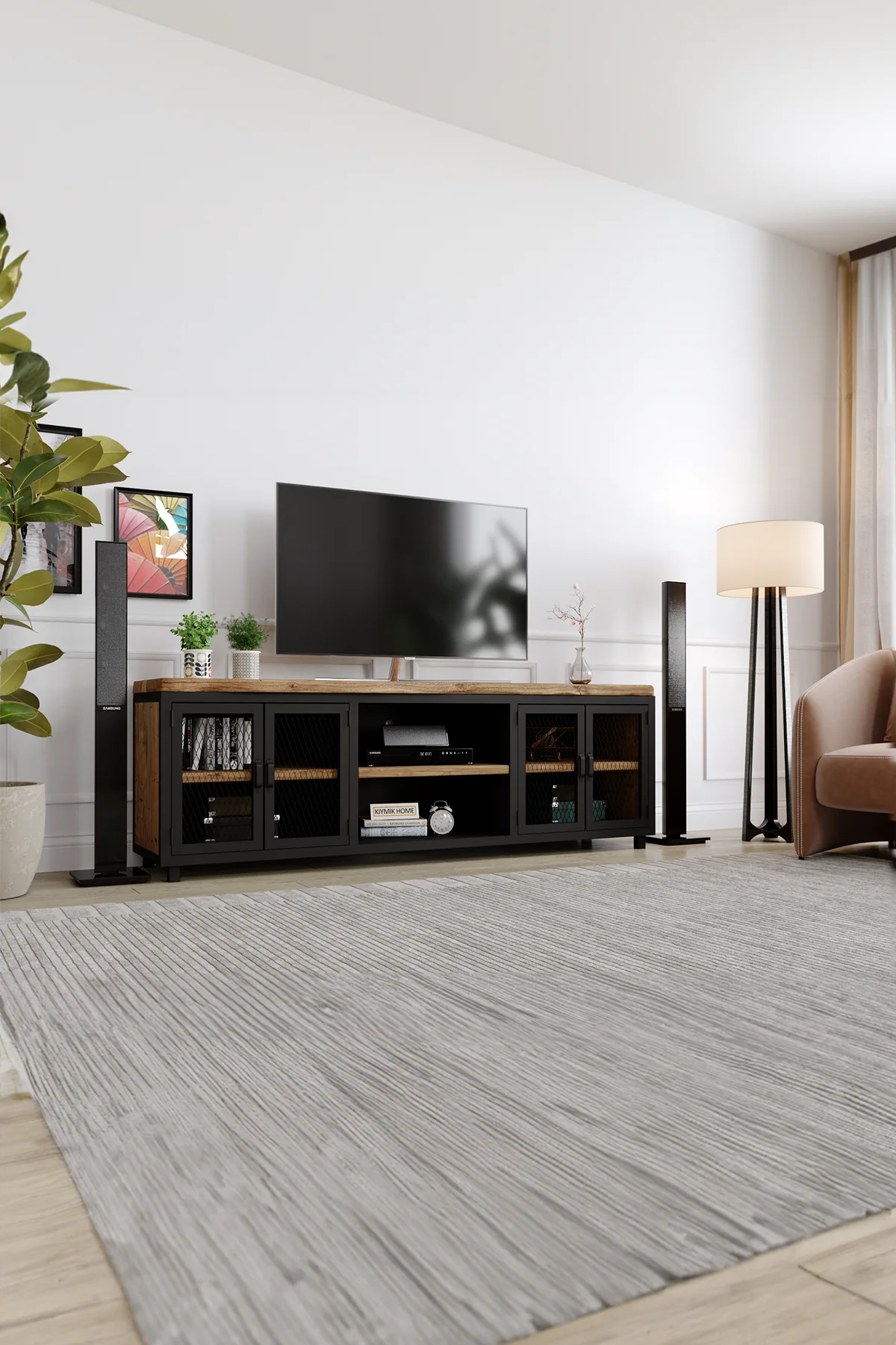 Begonya Tv Ünitesi – %100 Gerçek Ağaç, Uzun Ömürlü Kullanım, Kişiye Özel Üretim varyasyon görseli