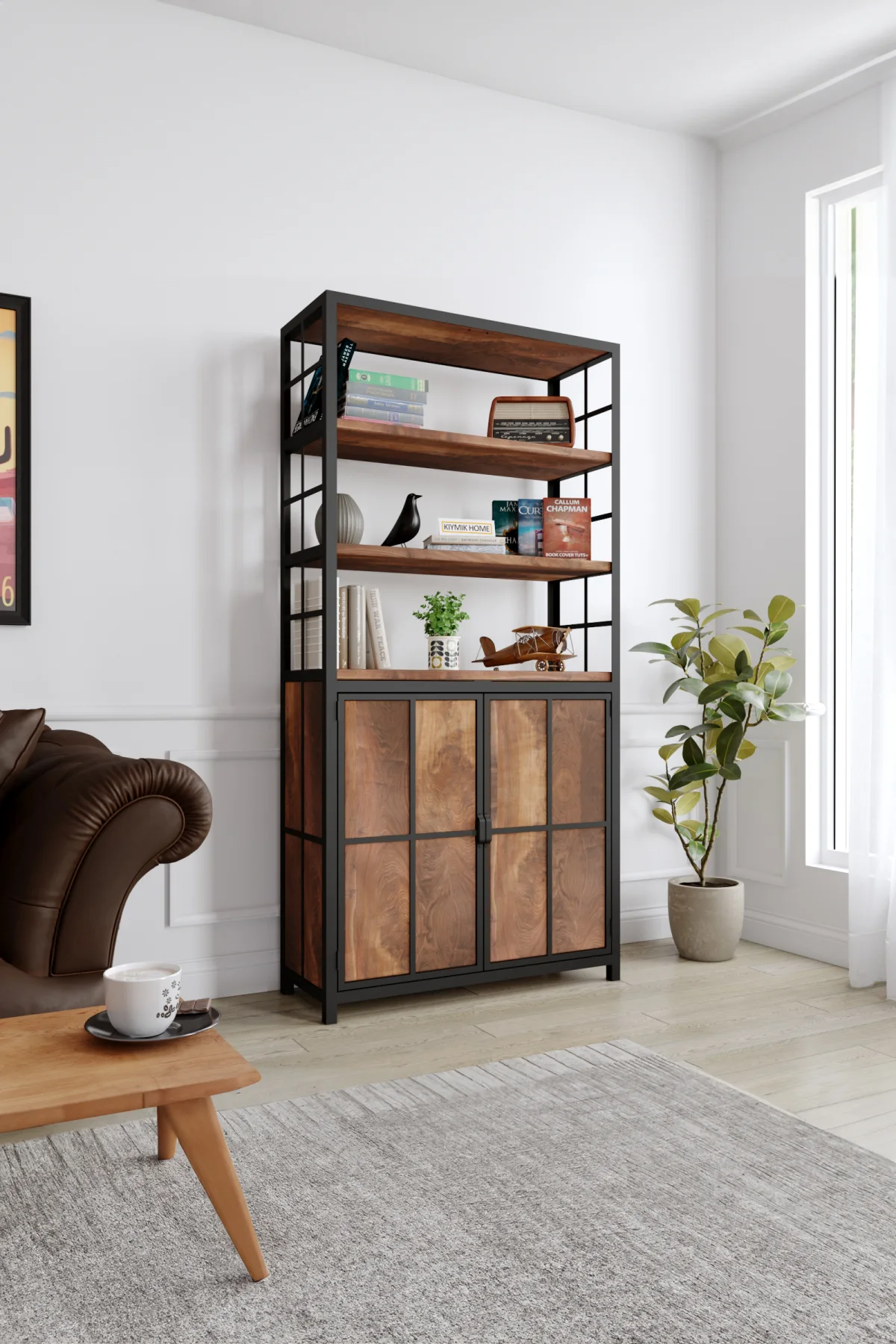 3012 Kitaplık – %100 Gerçek Ağaç, Uzun Ömürlü Kullanım, Kişiye Özel Üretim varyasyon görseli