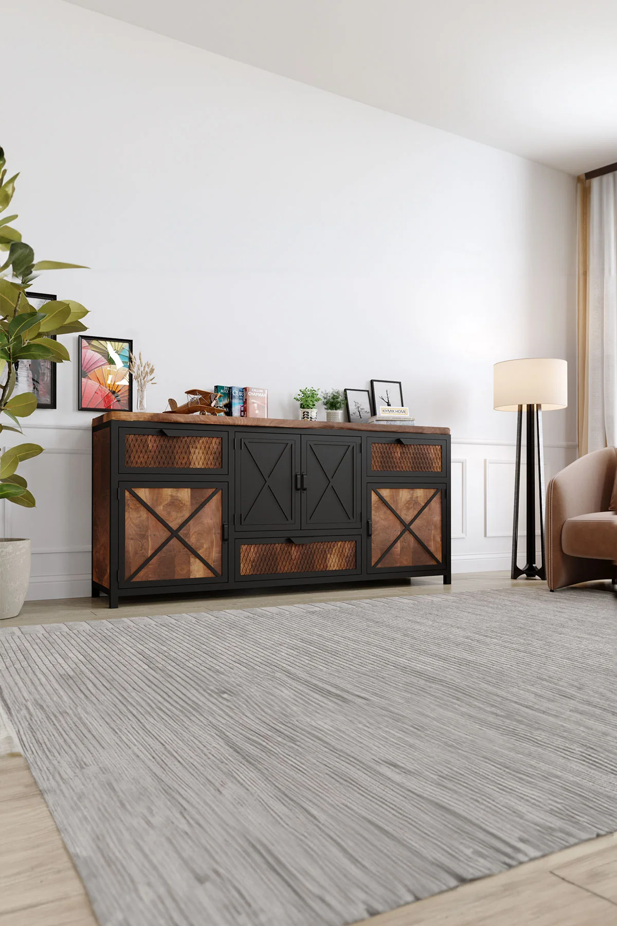 Nergis Konsol – %100 Gerçek Ağaç, Uzun Ömürlü Kullanım, Kişiye Özel Üretim varyasyon görseli