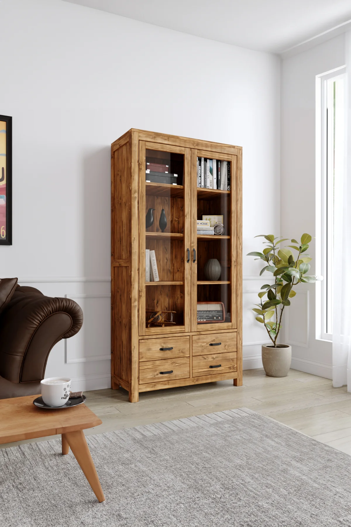 3017 Kitaplık – %100 Gerçek Ağaç, Uzun Ömürlü Kullanım, Kişiye Özel Üretim varyasyon görseli