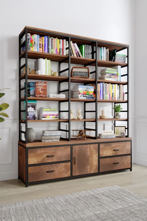 3006 Kitaplık – %100 Gerçek Ağaç, Uzun Ömürlü Kullanım, Kişiye Özel Üretim