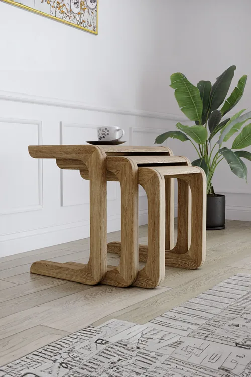 4014 Zigon Sehpa – %100 Gerçek Ağaç, Uzun Ömürlü Kullanım, Kişiye Özel Üretim