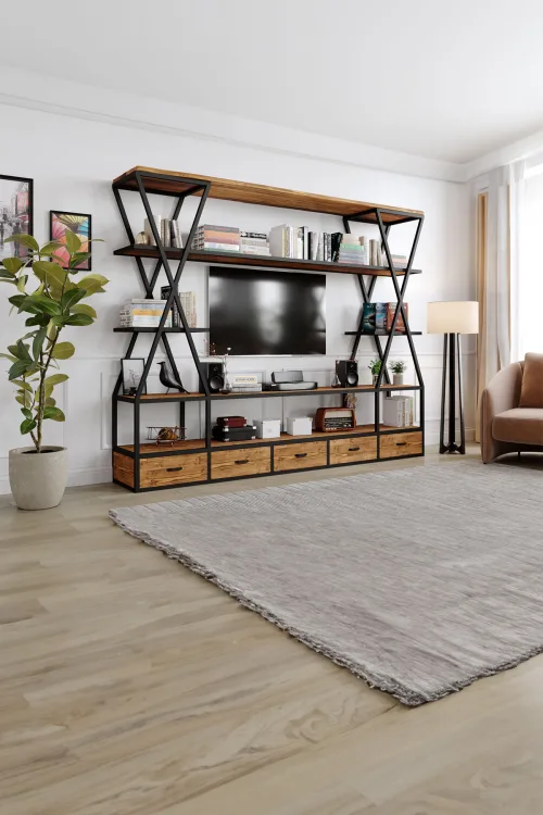 Çiğdem v2 Tv Ünitesi – %100 Gerçek Ağaç, Uzun Ömürlü Kullanım, Kişiye Özel Üretim