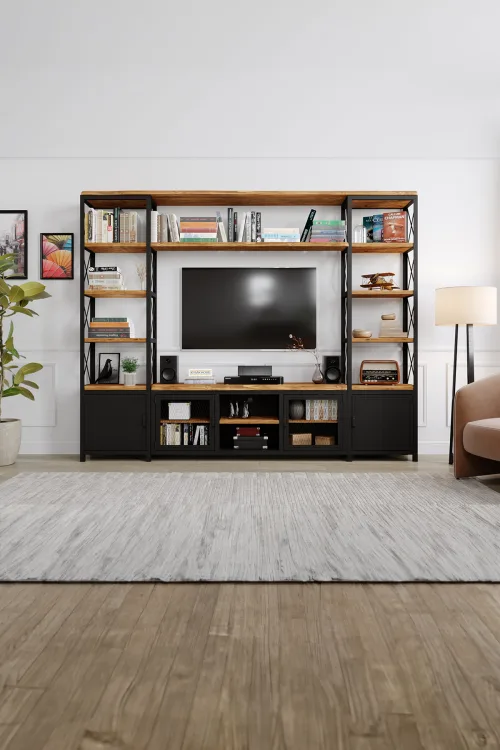 Mimoza v2 Tv Ünitesi – %100 Gerçek Ağaç, Uzun Ömürlü Kullanım, Kişiye Özel Üretim