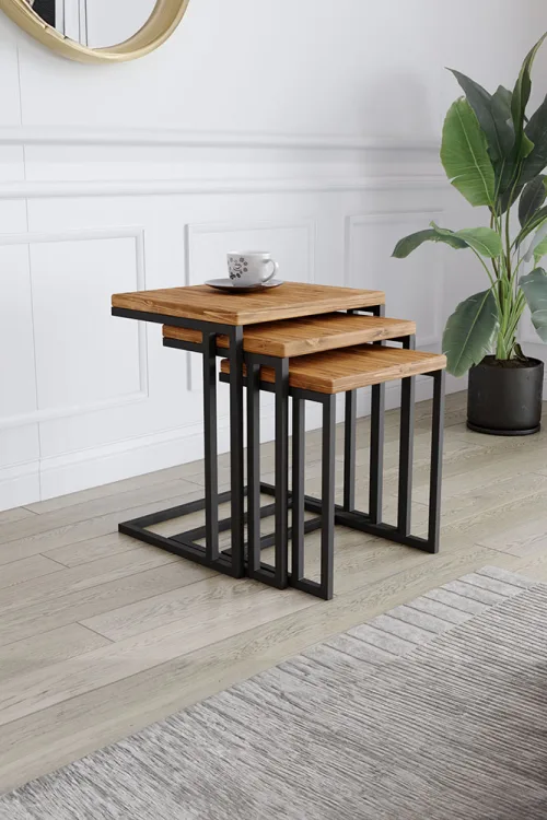 4003 Zigon Sehpa – %100 Gerçek Ağaç, Uzun Ömürlü Kullanım, Kişiye Özel Üretim