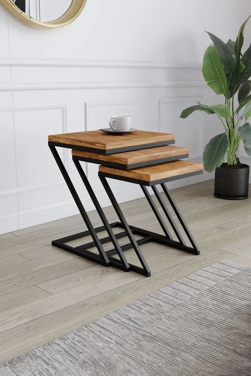 4000 Zigon Sehpa – %100 Gerçek Ağaç, Uzun Ömürlü Kullanım, Kişiye Özel Üretim