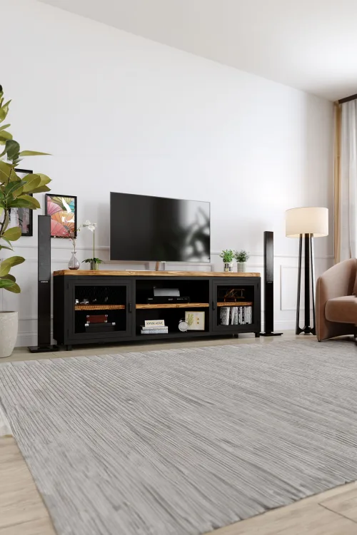 Zambak Tv Ünitesi – %100 Gerçek Ağaç, Uzun Ömürlü Kullanım, Kişiye Özel Üretim