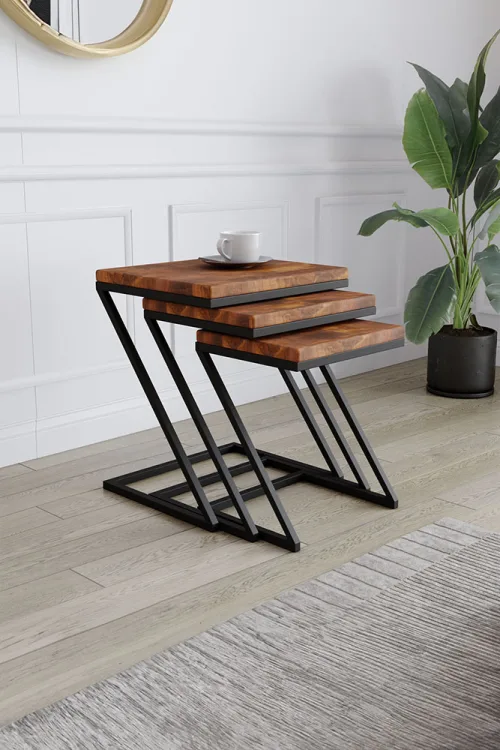 4000 Zigon Sehpa – %100 Gerçek Ağaç, Uzun Ömürlü Kullanım, Kişiye Özel Üretim