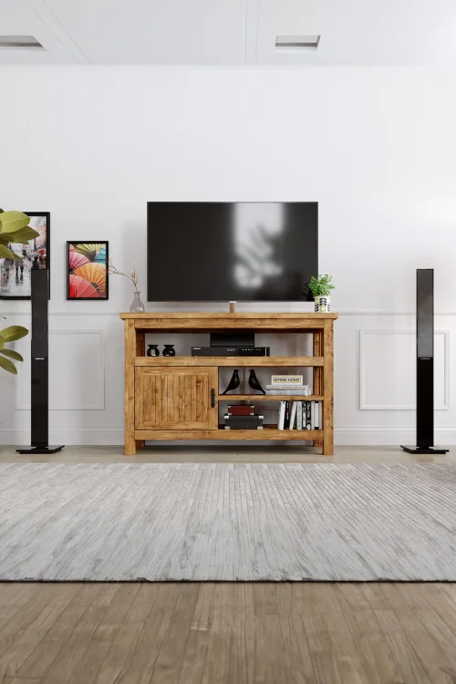 Leylak Tv Ünitesi – %100 Gerçek Ağaç, Uzun Ömürlü Kullanım, Kişiye Özel Üretim