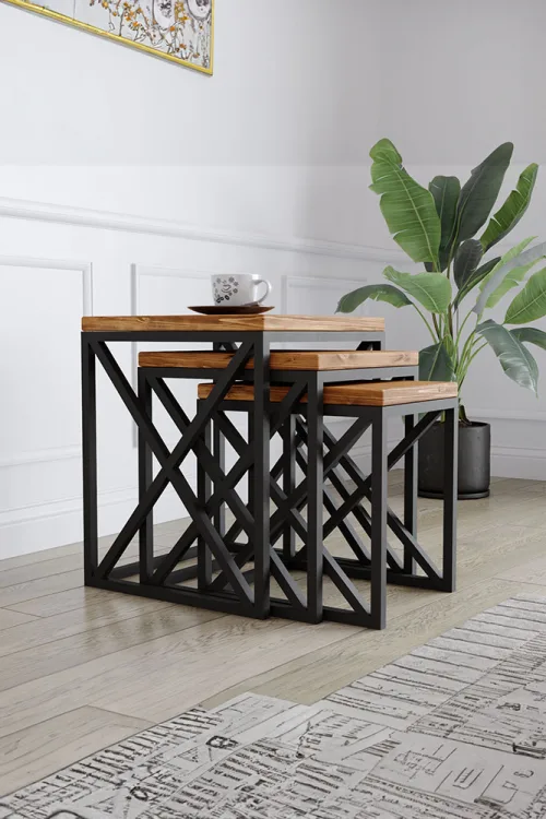 4002 Zigon Sehpa – %100 Gerçek Ağaç, Uzun Ömürlü Kullanım, Kişiye Özel Üretim