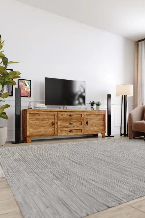 Melisa Tv Ünitesi – %100 Gerçek Ağaç, Uzun Ömürlü Kullanım, Kişiye Özel Üretim