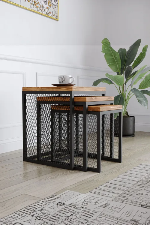 4001 Zigon Sehpa – %100 Gerçek Ağaç, Uzun Ömürlü Kullanım, Kişiye Özel Üretim