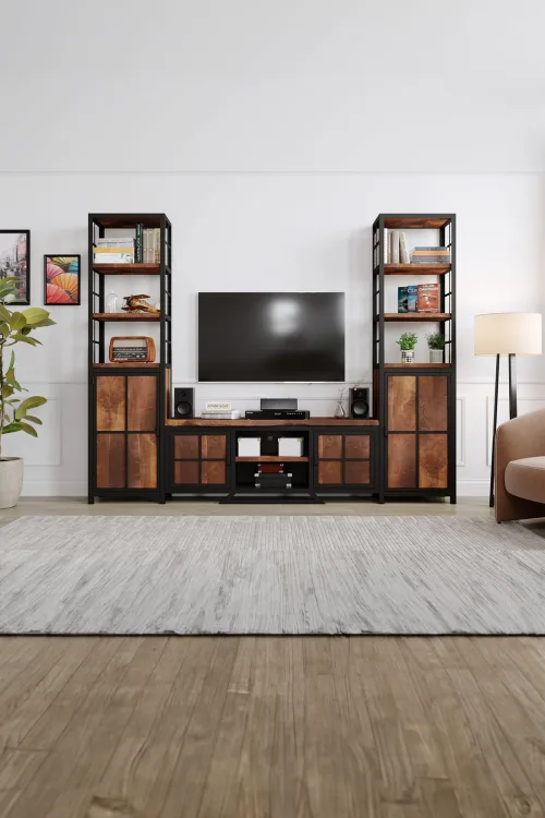 Aster Tv Ünitesi – %100 Gerçek Ağaç, Uzun Ömürlü Kullanım, Kişiye Özel Üretim