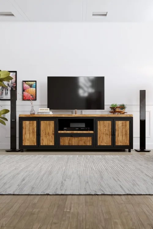 Cennet Tv Ünitesi – %100 Gerçek Ağaç, Uzun Ömürlü Kullanım, Kişiye Özel Üretim