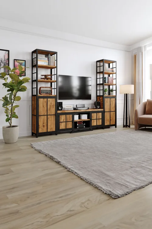 Aster Tv Ünitesi – %100 Gerçek Ağaç, Uzun Ömürlü Kullanım, Kişiye Özel Üretim