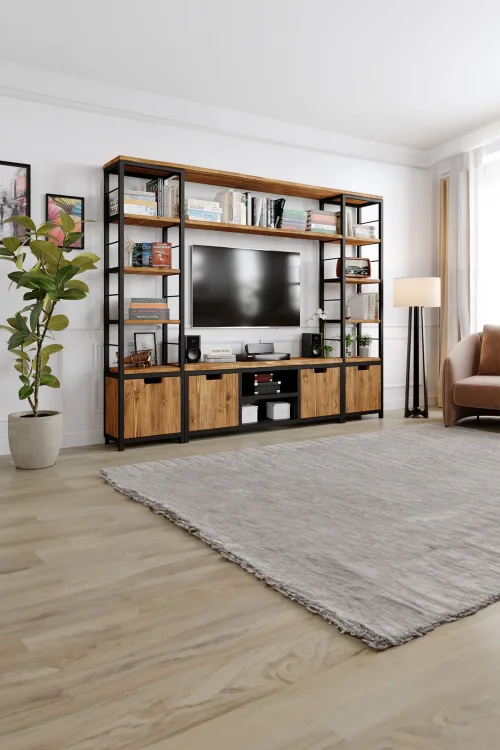 Lotus v2 Tv Ünitesi – %100 Gerçek Ağaç, Uzun Ömürlü Kullanım, Kişiye Özel Üretim