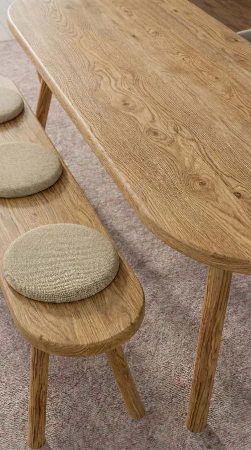 Kestane Gerçek Ağaç Yemek & Toplantı Masası – %100 Gerçek Ağaç, Uzun Ömürlü Kullanım, Kişiye Özel Üretim