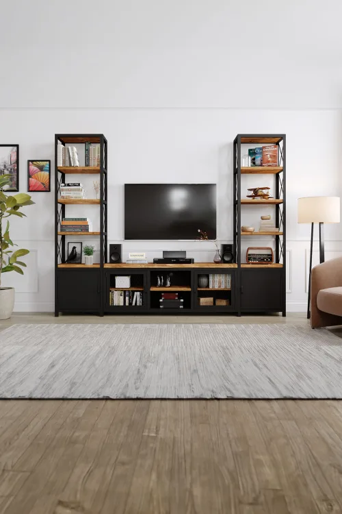 Mimoza Tv Ünitesi – %100 Gerçek Ağaç, Uzun Ömürlü Kullanım, Kişiye Özel Üretim