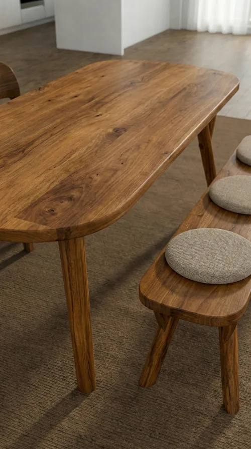 Ceviz Gerçek Ağaç Yemek & Toplantı Masası – %100 Gerçek Ağaç, Uzun Ömürlü Kullanım, Kişiye Özel Üretim