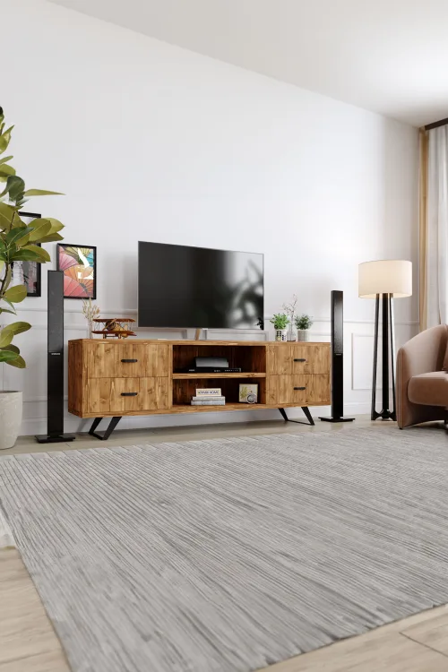 Gelincik Tv Ünitesi – %100 Gerçek Ağaç, Uzun Ömürlü Kullanım, Kişiye Özel Üretim