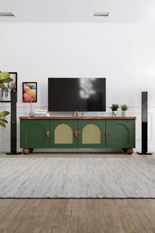 Bohem Tv Ünitesi – %100 Gerçek Ağaç, Uzun Ömürlü Kullanım, Kişiye Özel Üretim