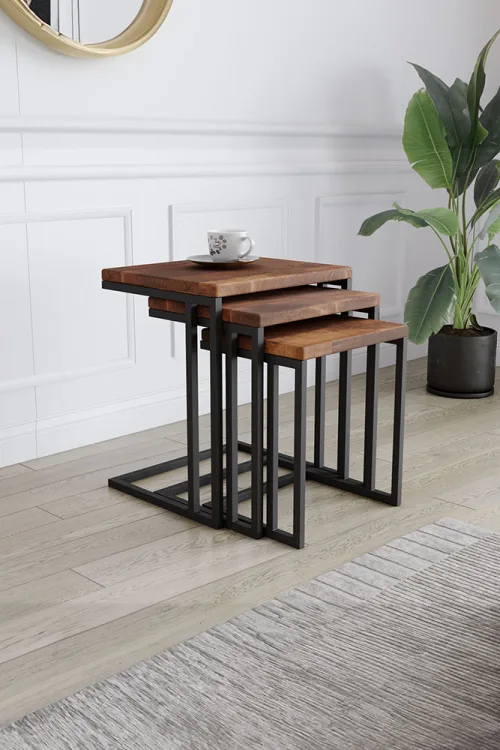 4003 Zigon Sehpa – %100 Gerçek Ağaç, Uzun Ömürlü Kullanım, Kişiye Özel Üretim