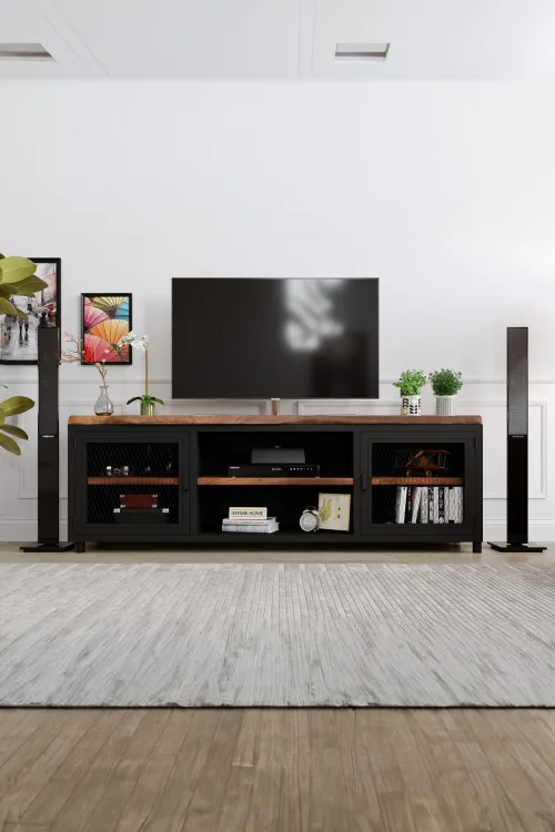 Zambak Tv Ünitesi – %100 Gerçek Ağaç, Uzun Ömürlü Kullanım, Kişiye Özel Üretim