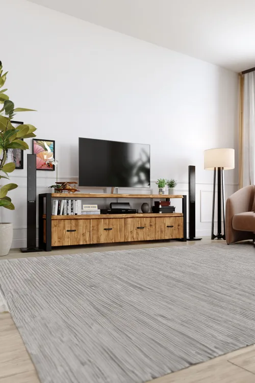 Karanfil Tv Ünitesi – %100 Gerçek Ağaç, Uzun Ömürlü Kullanım, Kişiye Özel Üretim