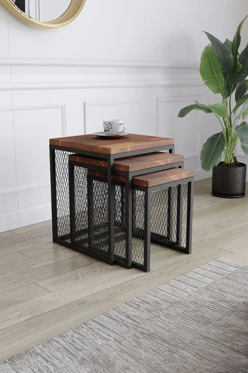 4001 Zigon Sehpa – %100 Gerçek Ağaç, Uzun Ömürlü Kullanım, Kişiye Özel Üretim