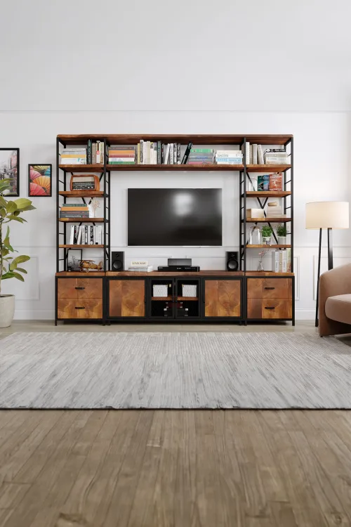 Frezya v2 Tv Ünitesi – %100 Gerçek Ağaç, Uzun Ömürlü Kullanım, Kişiye Özel Üretim