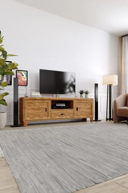 Lavanta Tv Ünitesi – %100 Gerçek Ağaç, Uzun Ömürlü Kullanım, Kişiye Özel Üretim